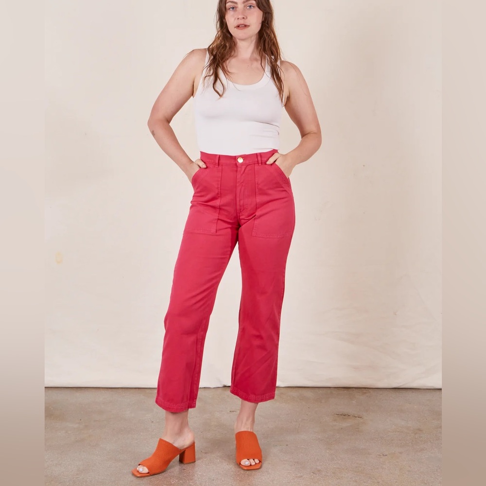 Size medium big bud press work pants in magenta